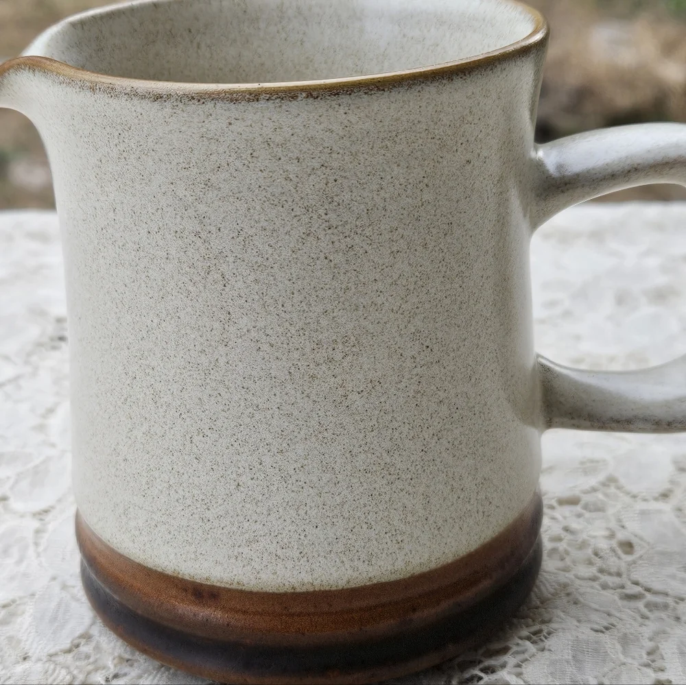 Vintage Creamer Made in England Denby Stoneware Potter's Wheel Brown Cream